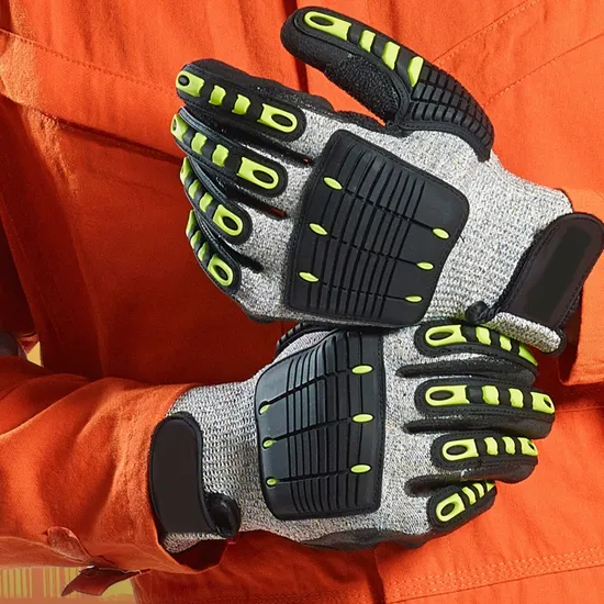 CE 4X43cp Cut Resistant Gloves TPR Mechanic Work Safety Impact Gloves