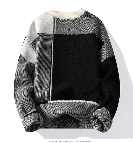 Winter New Round Neck Sweater Men′s Knitted Sweater Long