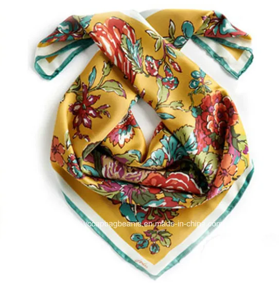 Lady Various Color Digital Print 100% Silk Scarf 